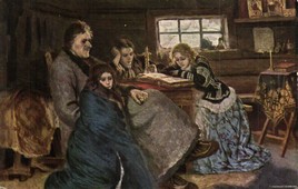 В. И. Суриков «Меншиков в Берёзове». 1883 г. Х., м. 169 * 204 см